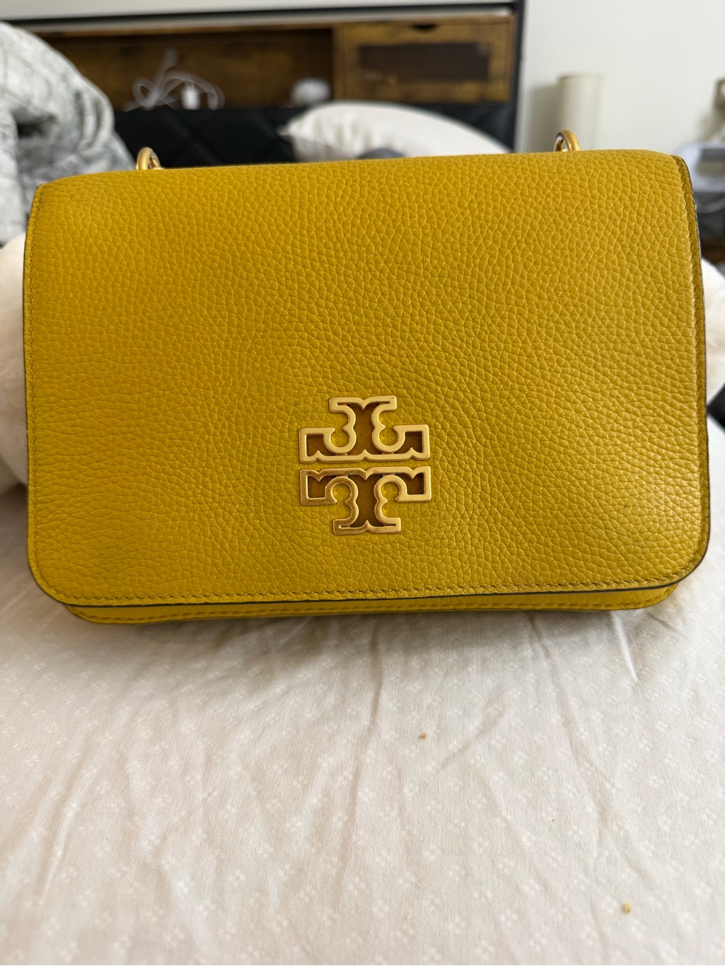 Tory Burch Yellow Crossbody Bag With Structured Design